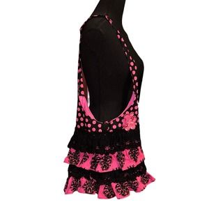 Unique Hot Pink Lace Ruffle Polka Dot Skirt Dress Style Bag